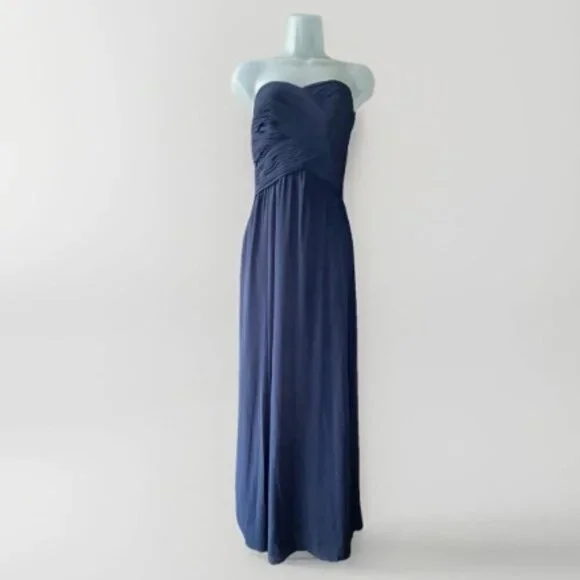 Ralph Lauren Evening Strapless Dress Navy Blue Size 14